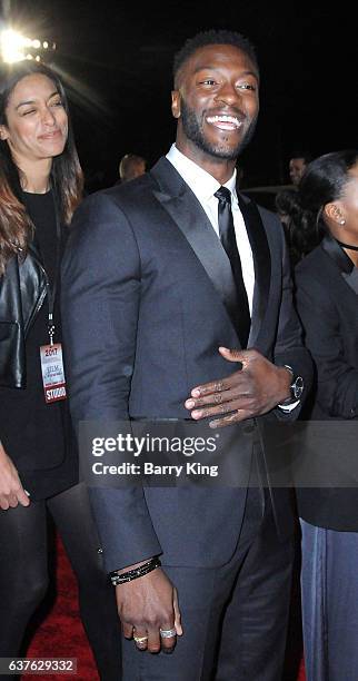 Actor Aldis Hodge attends the 28th Annual Palm Springs International Film Festival Film Awards Gala at the Palm Springs Convention Center on January...