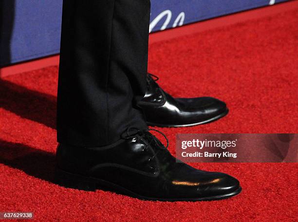 Actor Aldis Hodge, shoe detail, attends the 28th Annual Palm Springs International Film Festival Film Awards Gala at the Palm Springs Convention...