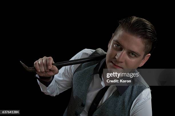 bad guy's portrait - insanity stockfoto's en -beelden