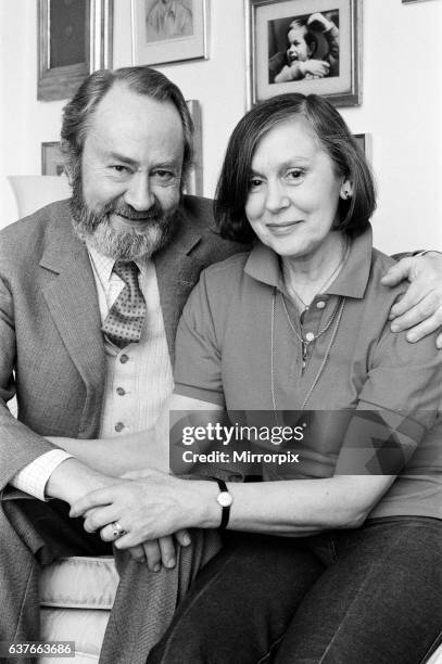 Last of the Summer wine actor Peter Sallis with his wife Elaine Usher. March 1987.