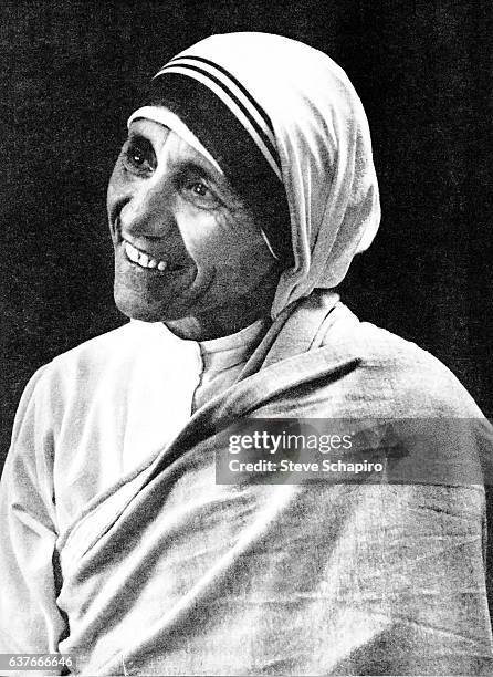 Close-up of Macedonian nun and missionary Mother Teresa , New York, New York, 1961.