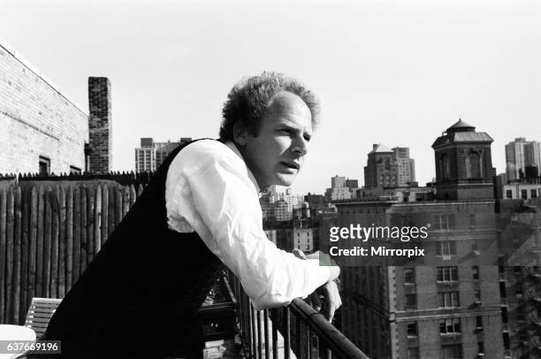 Art Garfunkel on the roof top of a building in New York. 15th February 1980.