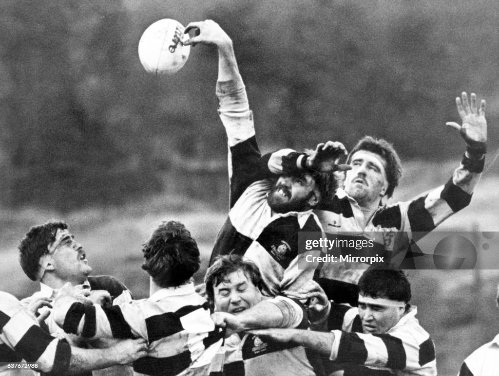 Treorchy Rfc Treorchy's Keith Evans wins line-out possession from Cardiff's Welsh ...