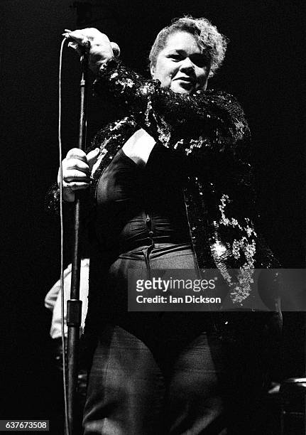 Etta James performing on stage at Town & Country Club, Kentish Town, London, 26 July 1989.