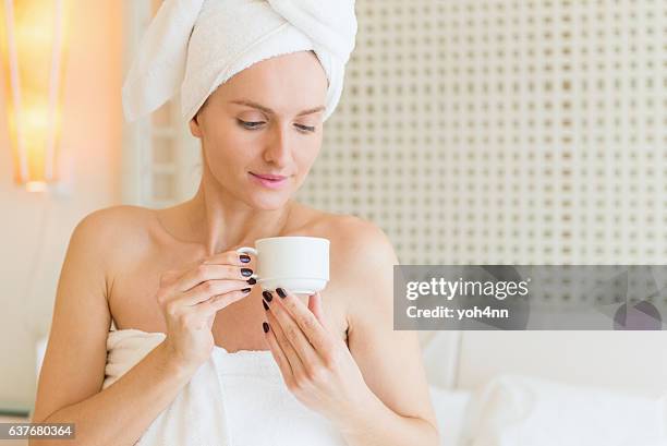 portrait of beauty drinking a tea - perfect girls body stock pictures, royalty-free photos & images