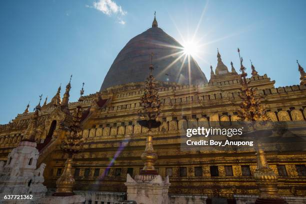 shwezigon pagoda repairing after the big earthquake in 2016. - bagan temples damaged in myanmar earthquake stock pictures, royalty-free photos & images