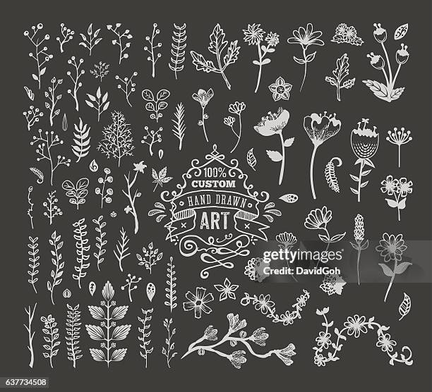 hand drawn design elements - chalkboard scribble vector stock illustrations