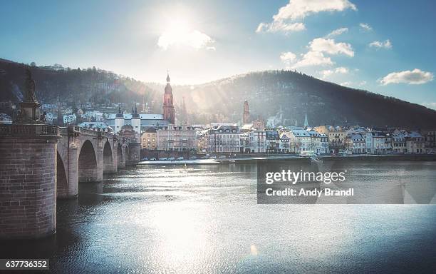 winter sun - heidelberg winter fotografías e imágenes de stock