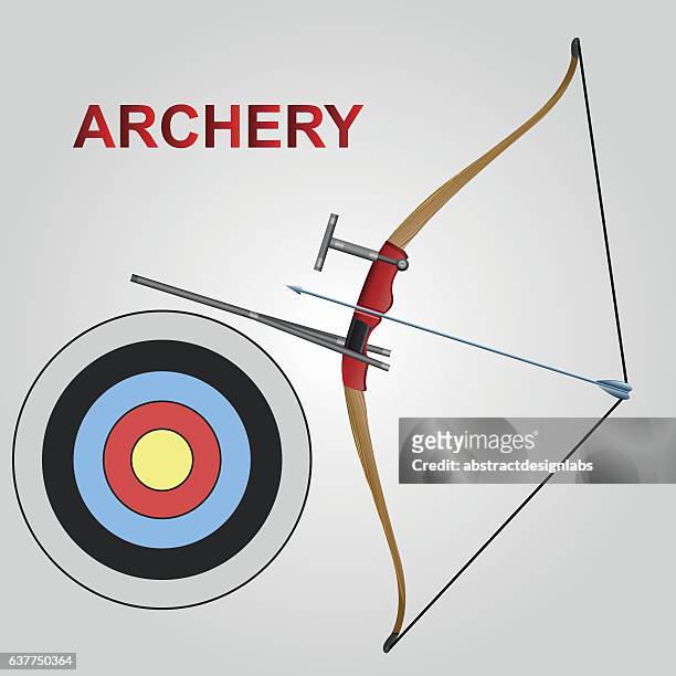 stockillustraties, clipart, cartoons en iconen met archery sports icon - illustration - archery feather