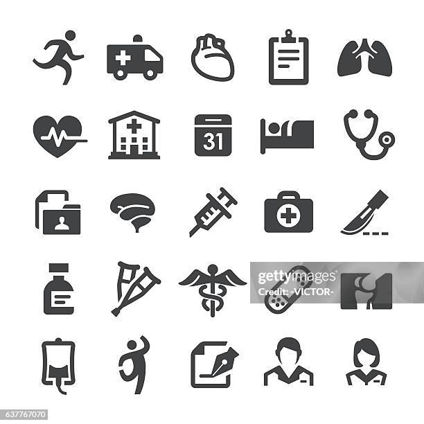 healthcare and medicine icons - smart series - crutch stock illustrations