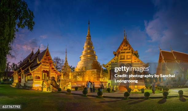 wat phra singh temple in chiang mai province ,thailand. - chiang mai province stock-fotos und bilder