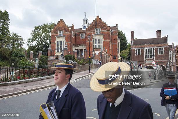 Pupils make their way to class at Harrow School. Harrow School is an English independent school for boys situated in the town of Harrow, in...