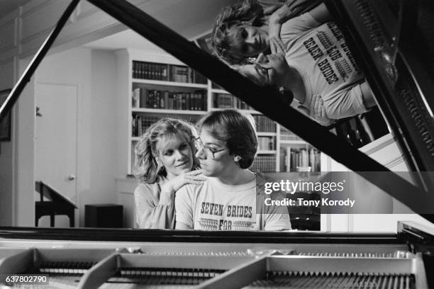 Singer Debby Boone with Her Husband Gabriel Ferrer at Home