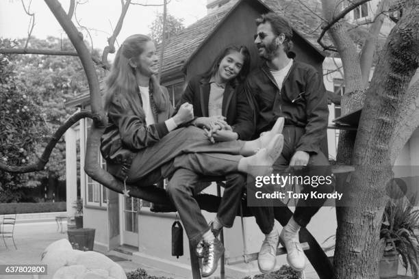 Ringo Starr with His Wife Barbara Bach and her daughter Francesca Gregorini, circa 1981.