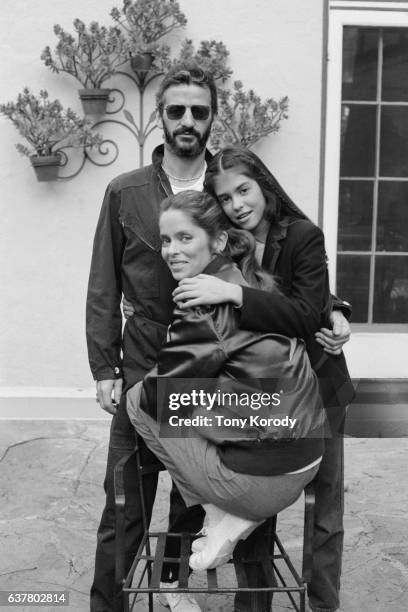 Ringo Starr with His Wife Barbara Bach and her daughter Francesca Gregorini, circa 1981.