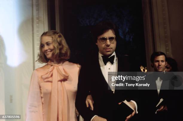 Actress Cybill Shepherd and director Peter Bogdanovich attend an awards ceremony together.