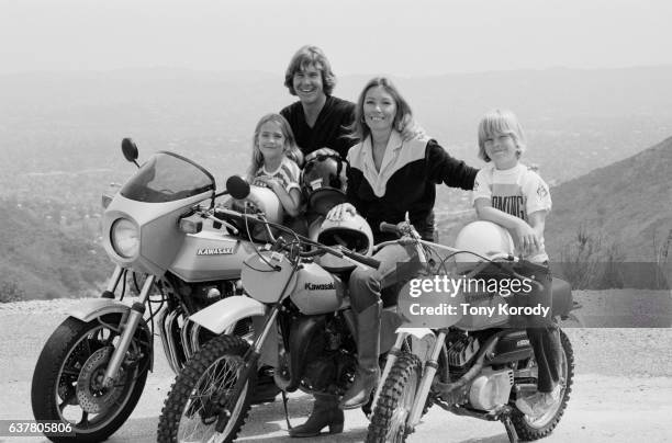 Actor Larry Wilcox with his wife Hannie Strasser and their children.