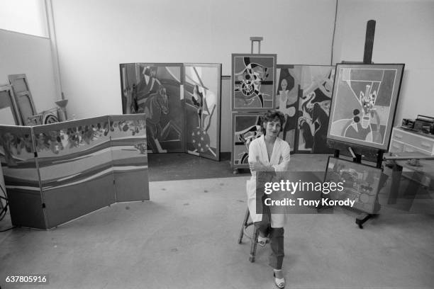 Francoise Gilot in her studio in San Diego. She met artist Picasso at the age of 21 and lived with him for 10 years. Now married to Dr. Jonas Salk,...