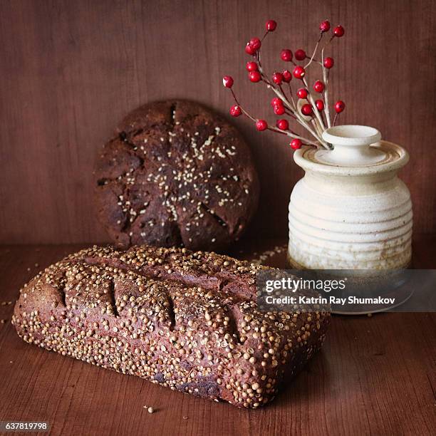 homemade rye breads. still life - rye bread stock pictures, royalty-free photos & images