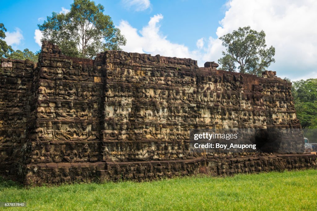 The Terrace of the Leper King in Angkor Thom, Cambodia.