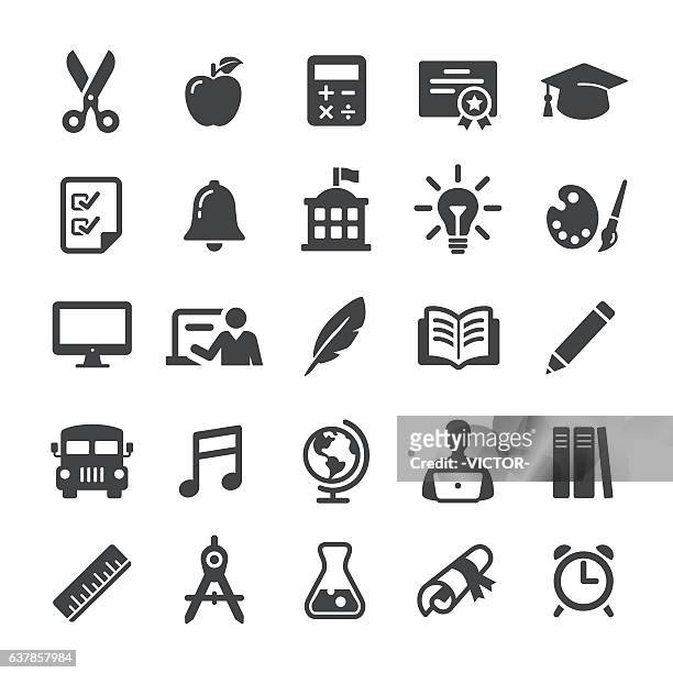 education icon set - smart series - personal organizer stock illustrations
