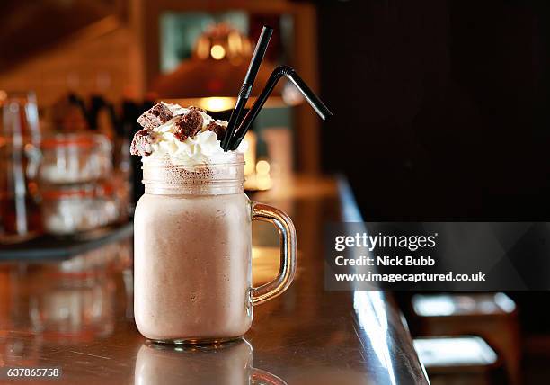 chocolate milkshake - chocolate milkshake stock pictures, royalty-free photos & images