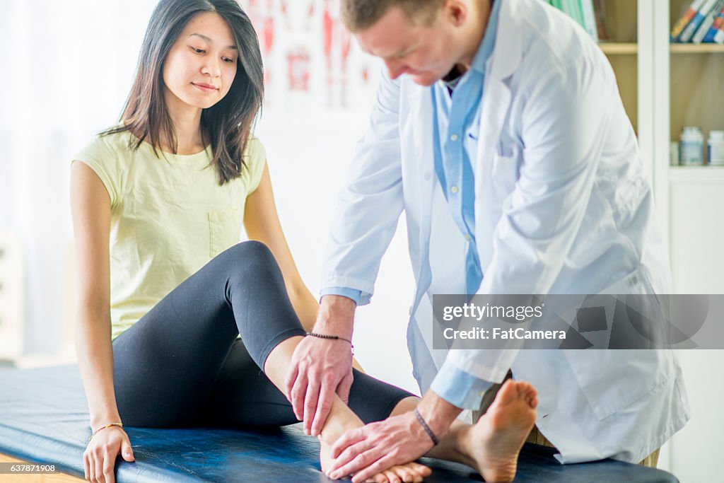 Woman with an Ankle Injury