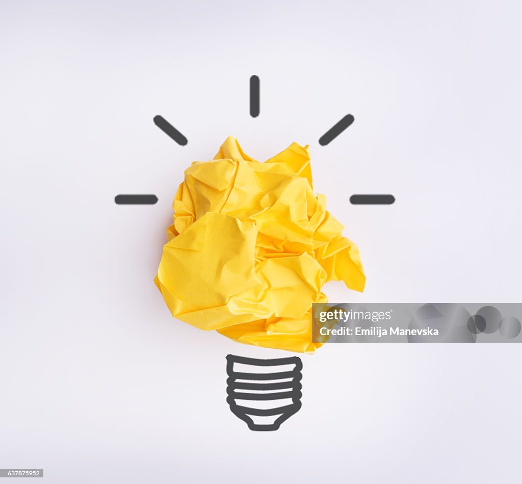 Yellow crumpled paper