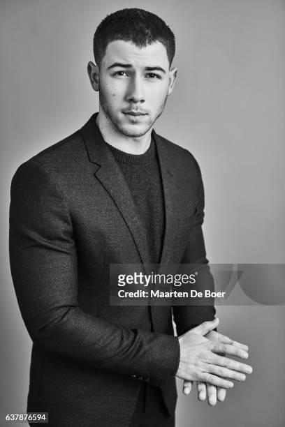 Nick Jonas from DirecTV's 'Kingdom' poses in the Getty Images Portrait Studio at the 2017 Winter Television Critics Association press tour at the...