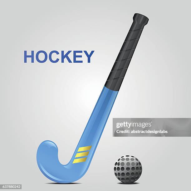 ilustraciones, imágenes clip art, dibujos animados e iconos de stock de palo y pelota de hockey - ilustración - traditional sport