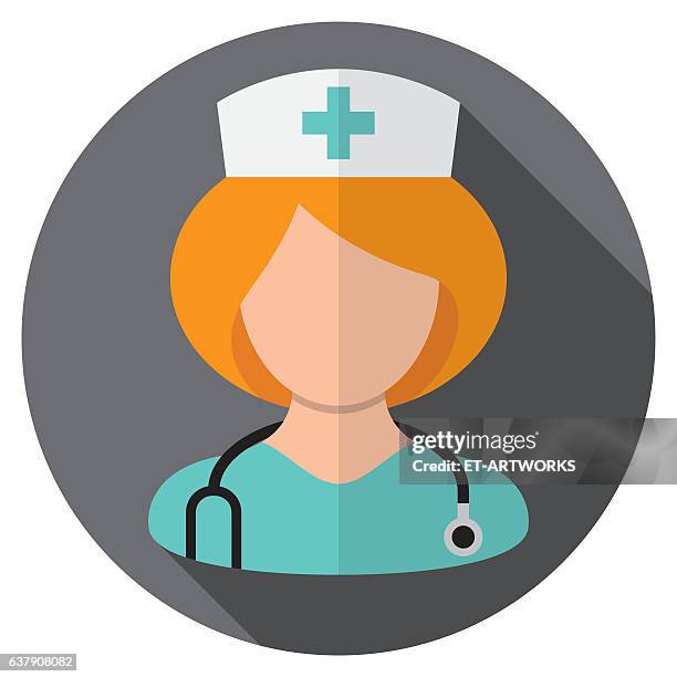 nurse flat icon - med students stock illustrations