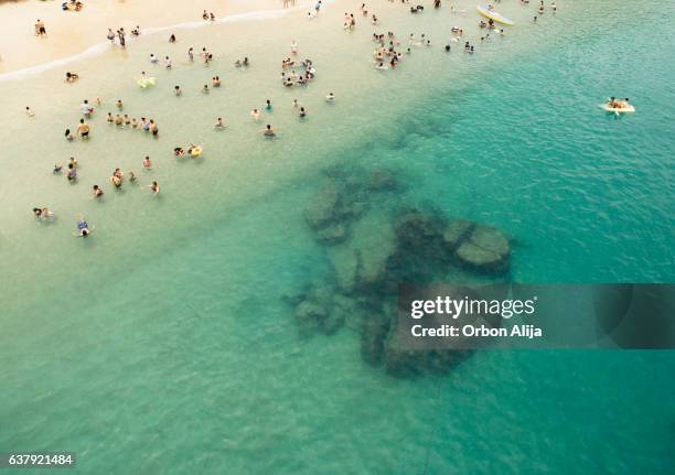 people at the beach - acapulco beach stock pictures, royalty-free photos & images