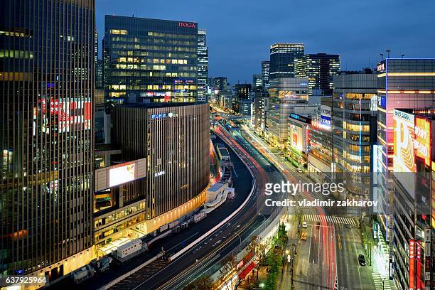 tokyo lights - yurakucho stock pictures, royalty-free photos & images