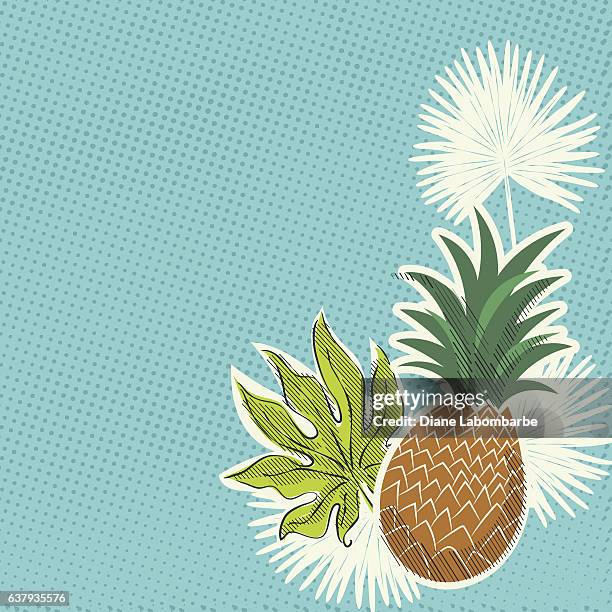 Retro Inspired Tropical Luau Flowers And Leaves High-Res Vector Graphic -  Getty Images