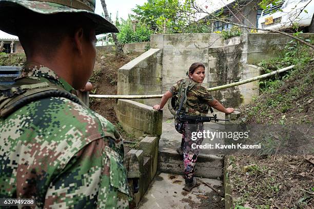 Daily life of FARC guerrillas inside a demobilization camp in the final days before they hand in their arms back to the government on December 28,...