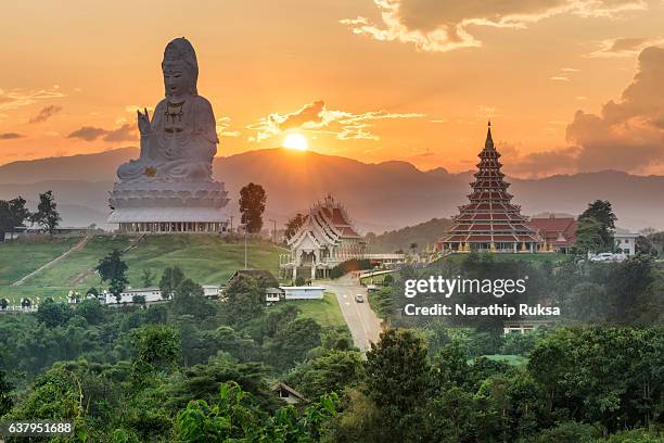 temple wat hyua pla kang (chinese temple) chiang rai, asia thailand, they are public domain or treasure of buddhism, no restrict in copy or use - província de ayuthaya imagens e fotografias de stock