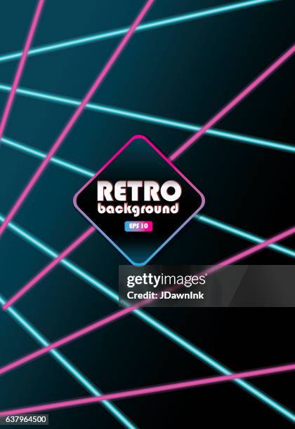 80er jahre laserstrahl vertikalen hintergrund - 80s laser background stock-grafiken, -clipart, -cartoons und -symbole