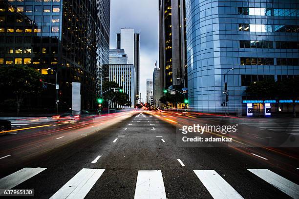 busy street in los angeles - street stock pictures, royalty-free photos & images