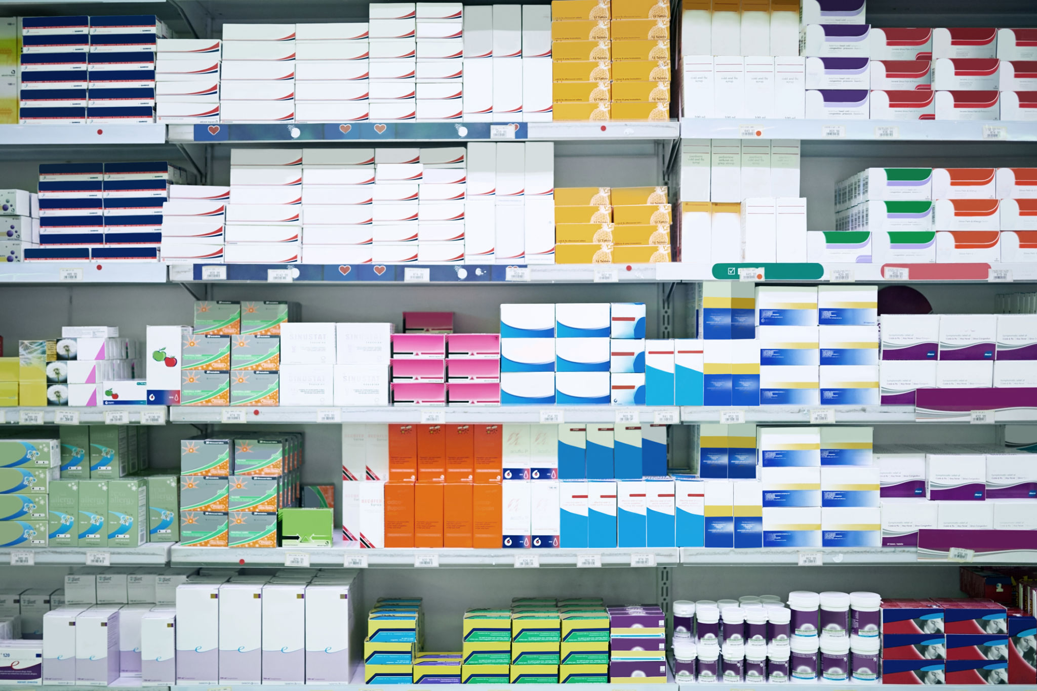 pharmacy shelves