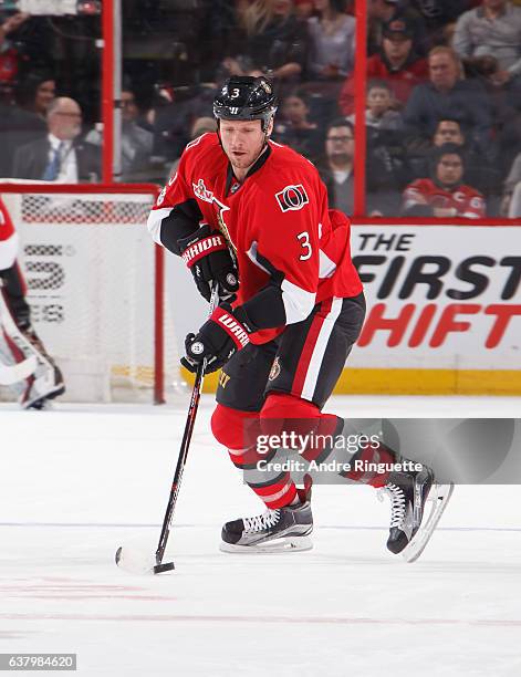 Marc Methot of the Ottawa Senators skates against the Washington Capitals at Canadian Tire Centre on January 7, 2017 in Ottawa, Ontario, Canada.