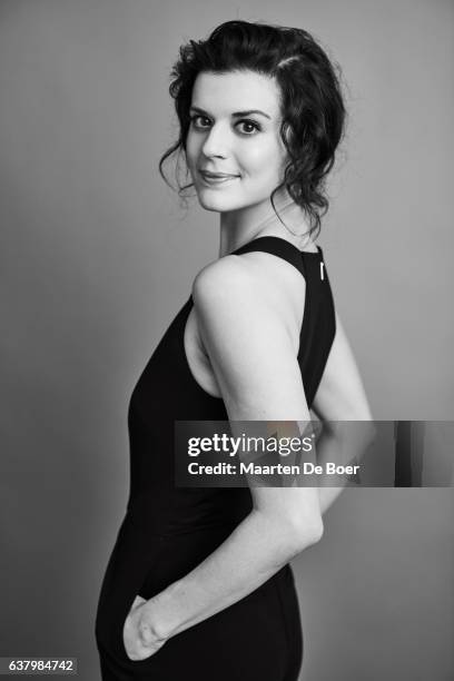 Priscilla Faia from DirecTV's 'You Me Her' poses in the Getty Images Portrait Studio at the 2017 Winter Television Critics Association press tour at...
