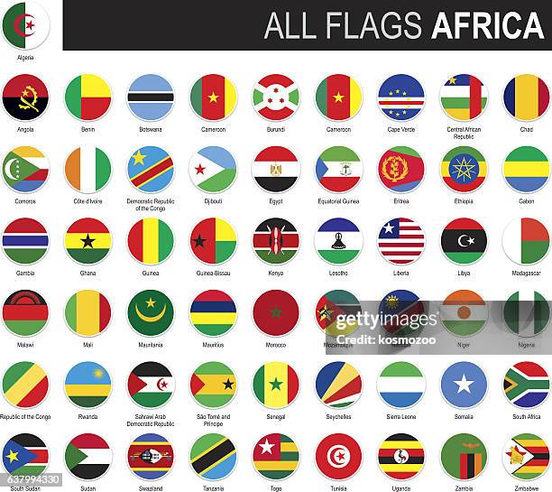 ilustrações, clipart, desenhos animados e ícones de bandeiras da áfrica - flags of african countries
