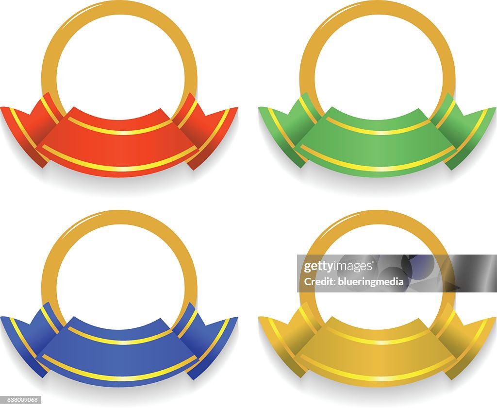 Labels With Ribbon Label Design With Colorful Ribbons High-Res Vector Graphic - Getty Images