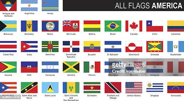 flags of america - central america stock illustrations
