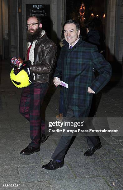 Pedro J. Ramirez and his son Tristan Ramirez Ruiz de la Prada are seen on January 03, 2017 in Madrid, Spain.