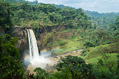 Ekom-Nkam Waterfalls in the rainforest, Melong, Cameroon, western Africa.