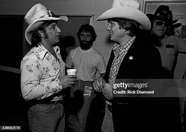 Nashville William Joel "Taz" DiGregorio CDB and Chip Carter backstage during Charlie Daniels Volunteer Jam VII at the Municipal Auditorium in...