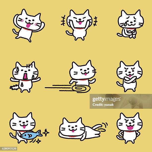 cat character - cat winking stock illustrations
