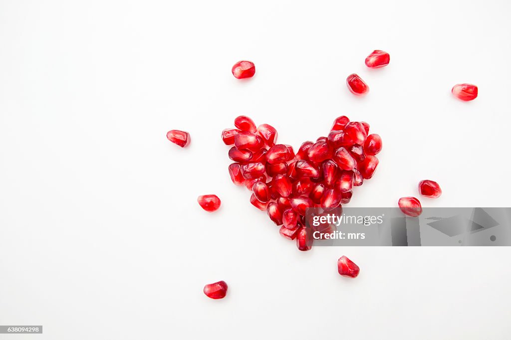 Pomegranate seed heart