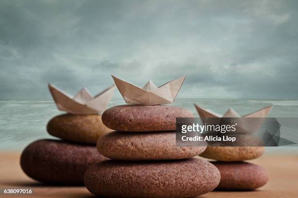 paper boat - paper ship stock pictures, royalty-free photos & images